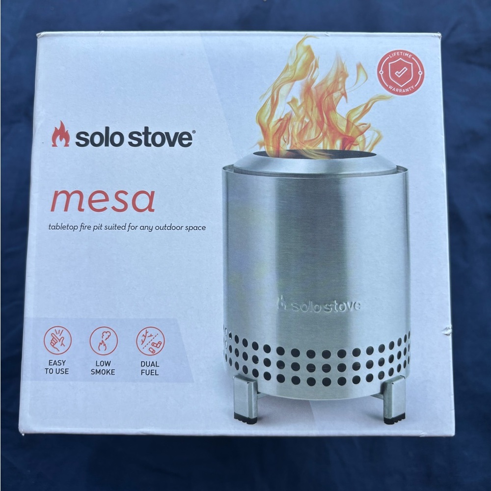 NIB Mesa Tabletop Fire Pit - Stainless Steel